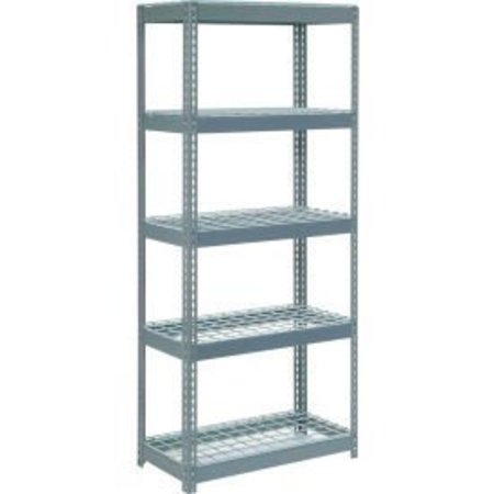 GLOBAL EQUIPMENT Extra Heavy Duty Shelving 36"W x 18"D x 96"H With 5 Shelves, Wire Deck, Gry 601897H